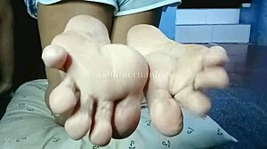 filipina milf spreads wrinkled soles, teasing how many cum loads you'd edge out