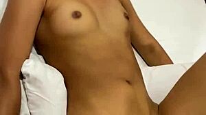 i feel so excited this beautiful 18 year old woman rides my black cock hard gets fully covered in my cum during homemade fucking