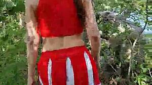 Whoa! Dive Into ASMR Seashore Forest Barefoot Walking With Waves And Forest Sounds Plus Upskirt Thrills!