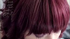 Redhead Latina Goth Babe Enjoys a Cumshot Compilation