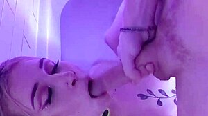 Roommate spies my huge cock and turns into dripping submissive slut fast