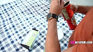 Ebony Black Teen 18+ Catches White Step Bro With Pussy Replica And Offers Her Bubble Butt For Roleplay Masturbation