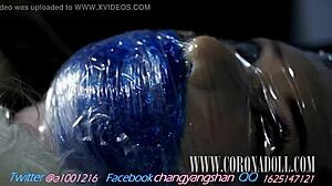 Why wrap yourself in leather catsuit nylon plastic for self-bondage mummification with heels?