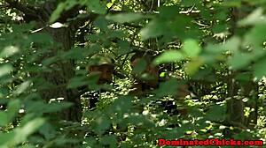 busty sub gets facialized outdoor after rough domination fuck