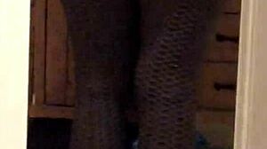 Wife in Leggings Shows Off Big Ass for Voyeur View. Milf Curves on Display.