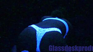 Scarlett Johnson, let's do that blacklight sex with creampie and rough fetish play.