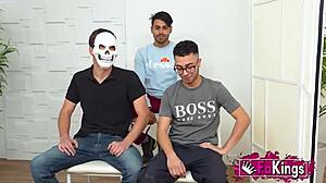 Blonde teen Rubi Vergara picks one guy from three for crazy rough sex in casting interview with deepthroat and doggystyle.