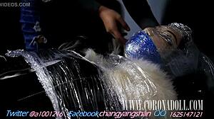 Why wrap yourself in leather catsuit nylon plastic for self-bondage mummification with heels?