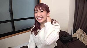 Curvy Japanese Slut with Big Natural Tits Teases in Bedroom Underwear Lick Session