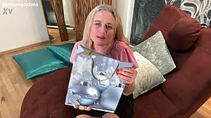 amateur blonde bbw fists her big pussy lips with huge dildo in private pov prolapse movie!