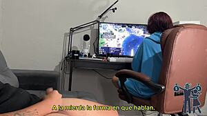 Brunette Latina risks pulling out my big cock for femdom handjob in Brazilian style