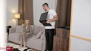 Horny Blonde Babe Rides Boyfriend in Wild Cowgirl Sex