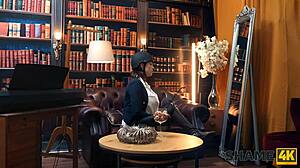 shame4k kinky cowgirl didnt expect to meet her student while masturbating