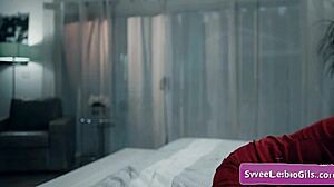 sexy horny lesbian blondes lena paul and sinn sage started massaging their big boobs then dove into licking wet pussy for intense orgasm