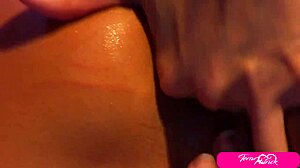 Tanned whores Julia Ann dive into ass licking domination