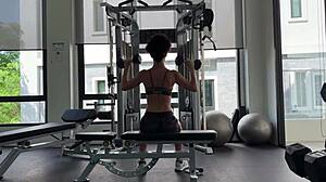 gym workout done now next one's gonna be totally naked!!