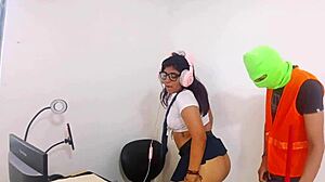Janitor bends over and drills horny secretary in tight wet pussy