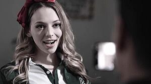 Cheerleader teen Lily Larimar gets complimented by older teacher Ryan Driller.