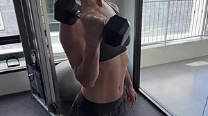 gym workout done now next one's gonna be totally naked!!