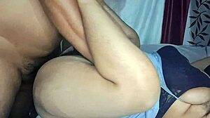 Indian housewife gets bent over for rough doggystyle fuck with moaning and wet hairy pussy