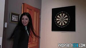 PropertySex Stunning Brunette Real Estate Agent Gives POV Blowjob, Deepthroat, And Doggystyle As Naughty Escort. Facial Cumshot Finishes The Reality Encounter.