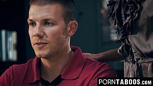 Petite Teacher Christy Love Tempts Well-Endowed Student into Steamy Creampie Session Wearing Stockings