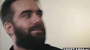 Busty milf London River dominates male escort in bdsm cowgirl riding with spanking