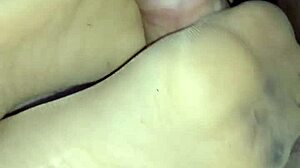 Homemade Footjob With Sheer Nylons