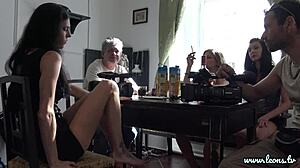 this is what happens when four sexy girls come together for a fake photoshoot lingerie try on to flash their pussy and asses in hot lingerie