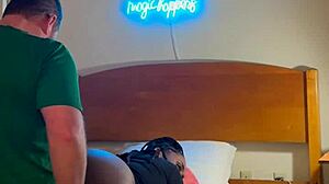 Amateur Homemade Ebony Sucking And Fucking White Guy In The Hood! Bent Over Doggystyle In Bedroom Action!