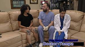 Dr Tampa checks Nicole Luva's small tits and spreads her during first gyno exam 😷