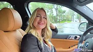 Milf blonde with big tits gets picked up for deepthroat sex 🔥