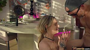 Damn, Dylan Moore's sloppy deepthroat leads to wet pussy doggystyle pounding!