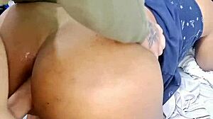 Ebony Teen 18+ Takes Anal Doggystyle Gaping