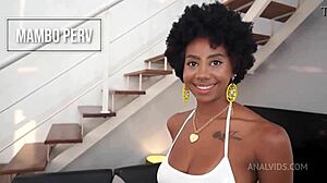 Perfect breast ebony Ana Susage gets her ass anal 0 pussy deep throat spit action 🔥🍑