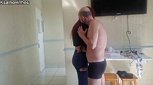 Hotel maid catches my hard dick 😏