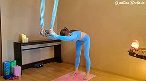 Fucked yoga instructor in hammock with monster cock