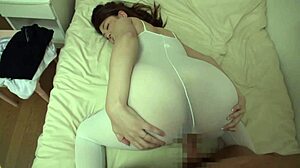 hey you wanna see this japanese cute busty milf with big natural tits in bedroom action?