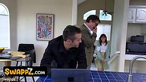 Stepdads teach sluts seductive moves in group orgy with father in law uncle maledom fucking taboo teasing.