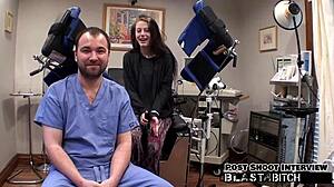 Lainey's Shaved Pussy Takes Missionary Pounding with Gloves and Slaps. She Ends Up Blasted in Creampie Behind the Scenes.