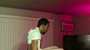 Black guy digs deep in white girl's guts