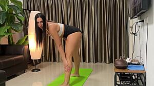 Yoga Slut Mid-Stretch Takes Rough Outdoor Pounding from Big Cock in Homemade European Action