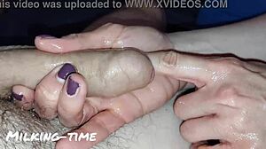 British Wife Delivers Kinky Femdom Handjob With Lactating Milk And Oiled Monster Cock Massage