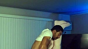 Black guy digs deep in white girl's guts