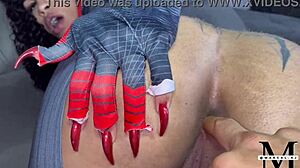 Spider-Gwen Gets Ass Pounded Wildly By Tattooed Hottie Emy In Cosplay Domination!