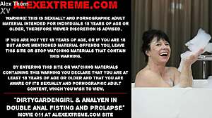 Dirtygardengirl and Analyen explore double anal fisting with prolapse in mature nature setting