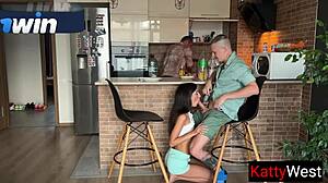 wife cheats on husband under his nose during dinner prep