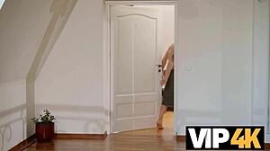 Blonde cougar seduces with natural tits. She delivers intense pleasure in Czech style.