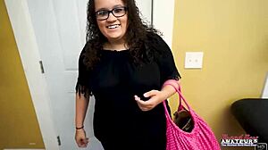 hey busty brunette harper b, suck that cock before you get banged and jizzed in interracial pov