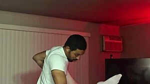 Black guy digs deep in white girl's guts